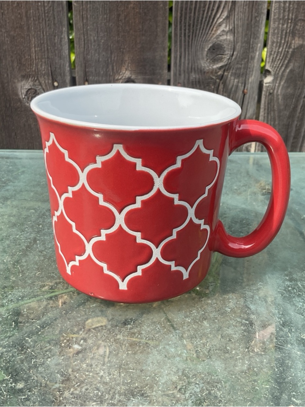 Crofton Red Lattice 20oz Oversized Stoneware Mug Soup Mug